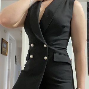 Black structured romper “blazer”